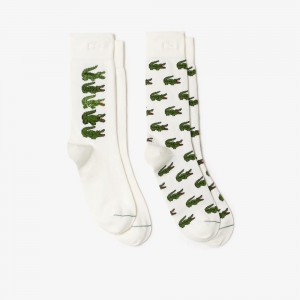 Men's Lacoste 2-Pack Cotton Socks White | UZY184709