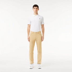 Men's Lacoste 5-Pocket Golf Pants Beige | YTN742650