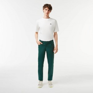 Men's Lacoste 5-Pocket Golf Pants Forest green | CHU864139