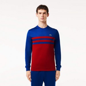 Men's Lacoste Abrasion-Resistant Tennis Sweatshirt Navy Blue Bordeaux | MWV328541