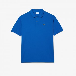 Men's Lacoste Big Fit Cotton Petit Piqué Polo Shirts Kingdom Blue | TDQ980673