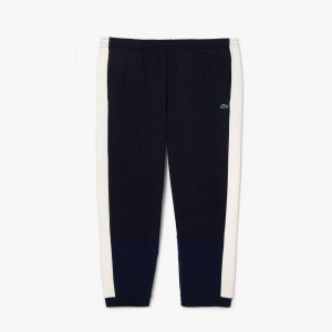 Men's Lacoste Big Fit Sweatpants Navy Blue White | BYR865021