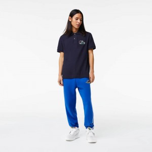 Men's Lacoste Branded Band Sweatpants Blue | DSC904276