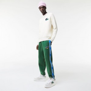 Men's Lacoste Branded Band Sweatpants Pine green | NBD594820