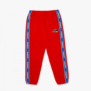 Men's Lacoste Branded Band Sweatpants Red | TFC035914