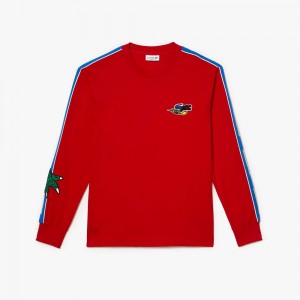 Men's Lacoste Branded Band T-Shirt Red | KCB349752