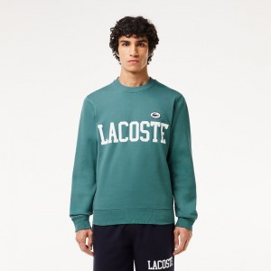 Men's Lacoste Branded Fleece Sweatshirt Hydro blue | EYX478951