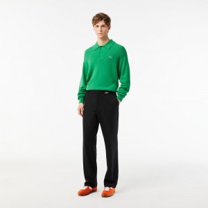 Men's Lacoste Chinos Pants Black | QKT081467