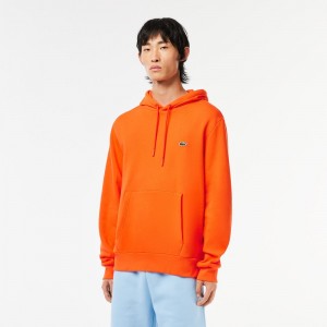 Men's Lacoste Classic Fit Cotton Blend Hoodie Sunrise orange | MNP824703