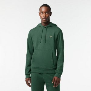 Men's Lacoste Classic Fit Cotton Blend Hoodie Dark Green | PCA160834