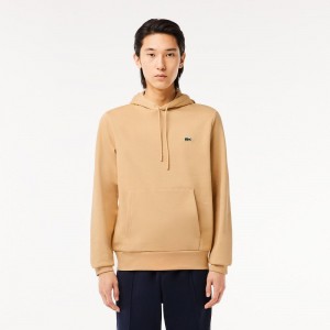 Men's Lacoste Classic Fit Cotton Blend Hoodie Beige | GNO510492