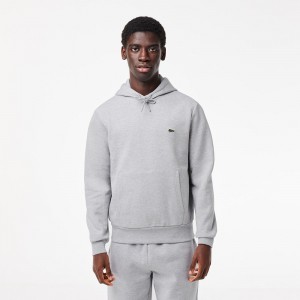 Men's Lacoste Classic Fit Cotton Blend Hoodie Grey Chine | XRP854106