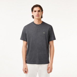 Men's Lacoste Classic Fit Cotton Jersey T-Shirt Grey Chine | BSM946873