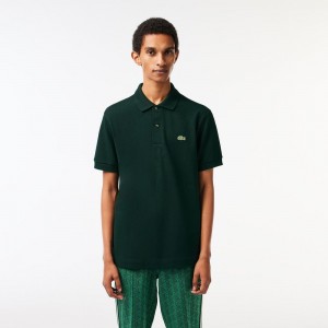 Men's Lacoste Classic Fit Heavy Cotton Piqué L.12.21 Polo Shirts Forest green | BGP084213