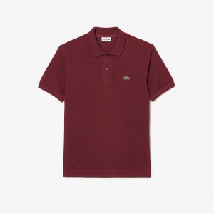 Men's Lacoste Classic Fit Heavy Cotton Piqué L.12.21 Polo Shirts Bordeaux | HCU123487