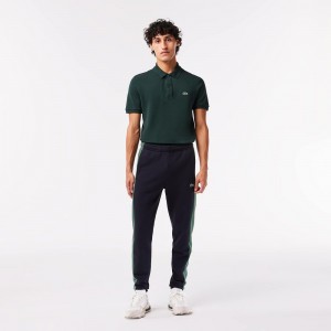 Men's Lacoste Colorblock Sweatpants Navy Blue Dark Green | GCA420836