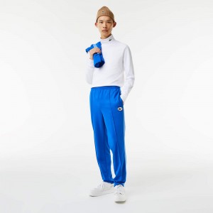 Men's Lacoste Contrast Bands Sweatpants Blue | JCW584362