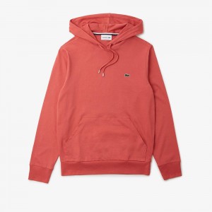 Men's Lacoste Cotton Jersey Hooded T-Shirt Pink | PEU327841