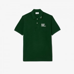 Men's Lacoste Embroidered Polo Shirts Pine green | NXG627340