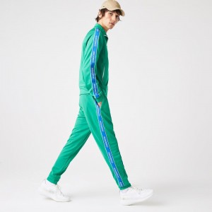 Men's Lacoste Heritage Contrast Bands Joggers Green | HVZ872145