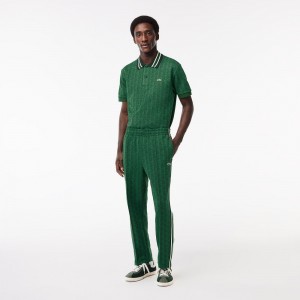 Men's Lacoste Jacquard Monogram Paris Sweatpants Green | TWM529138