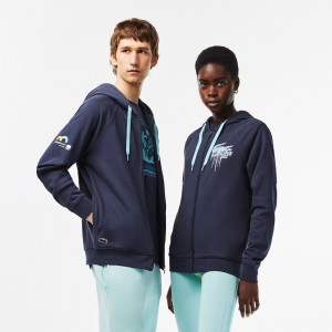 Men's Lacoste Lacoste Sport Miami Open Edition Hoodie Blue | NYU308415