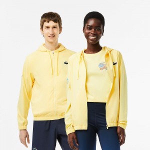 Men's Lacoste Lacoste Sport Miami Open Edition Jackets Pastel yellow | GEI620159