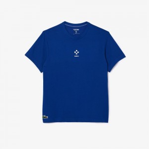 Men's Lacoste Lacoste Sport x Daniil Medvedev Ultra-Dry Tennis T-Shirt Navy Blue | YVM268579