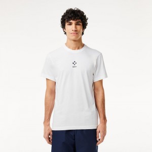 Men's Lacoste Lacoste Sport x Daniil Medvedev Ultra-Dry Tennis T-Shirt White | JLZ025196