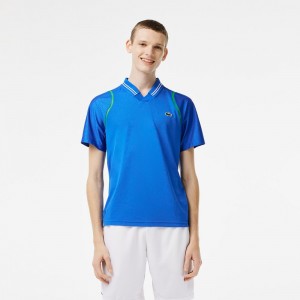 Men's Lacoste Lacoste Tennis x Daniil Medvedev Polo Shirts Kingdom Blue | OHN368241