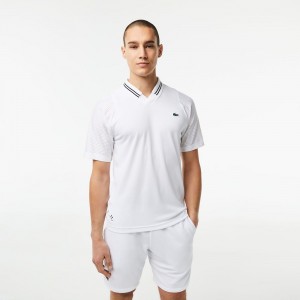 Men's Lacoste Lacoste Tennis x Daniil Medvedev Polo Shirts White | BJG143960