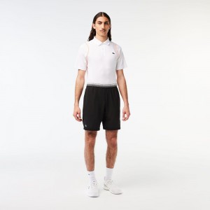 Men's Lacoste Lacoste Tennis x Daniil Medvedev Mesh Shorts Black | JSF701945