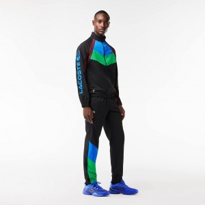 Men's Lacoste Lacoste Tennis x Daniil Medvedev Tracksuits Black Blue Green Bordeaux Black | WSR804139