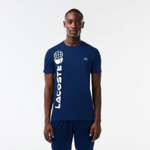 Men's Lacoste Lacoste Tennis x Daniil Medvedev Regular Fit T-Shirt Methylene blue | PSV824193