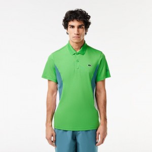 Men's Lacoste Lacoste Tennis x Novak Djokovic Fan Version Polo Shirts Sorrel green | SMB274689