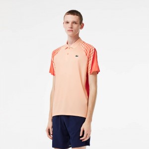 Men's Lacoste Lacoste Tennis x Novak Djokovic Multicolor Polo Shirts Light Orange Orange Red | UHB986431