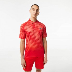 Men's Lacoste Lacoste Tennis x Novak Djokovic Player Version Polo Shirts Red Orange | ETZ721835