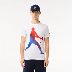 Men's Lacoste Lacoste Tennis x Novak Djokovic Cap Set T-Shirt White | PZA431978