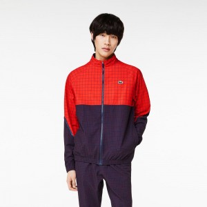 Men's Lacoste Lacoste Tennis x Novak Djokovic Tracksuits Red Navy Blue | RVH864705