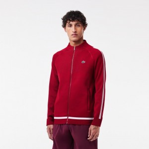 Men's Lacoste Lacoste Tennis x Novak Djokovic Zip-Up Jackets Bordeaux | UBI568203