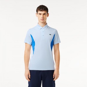 Men's Lacoste Lacoste Tennis x Novak Djokovic Fan Version Polo Shirts Phoenix blue | RQO268530