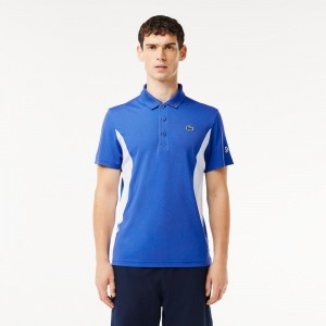 Men's Lacoste Lacoste Tennis x Novak Djokovic Fan Version Polo Shirts Ladigue blue | KTJ374865