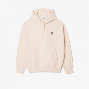 Men's Lacoste Lacoste x Highsnobiety Oversized Piqué Sweatshirt Beige | TVA193057