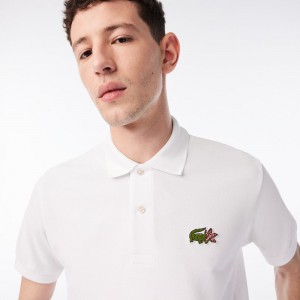 Men's Lacoste Lacoste x Netflix Organic Cotton Polo Shirts White | VFI530489