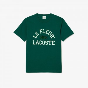 Men's Lacoste Lacoste x le FLEUR Jersey T-Shirt Green | JTR978514