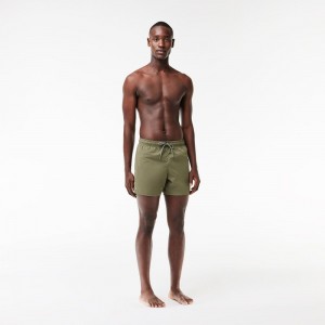 Men's Lacoste Lightweight Swim Shorts Khaki Green Green | REU547912