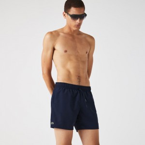 Men's Lacoste Lightweight Swim Shorts Navy Blue Black | UHN958407