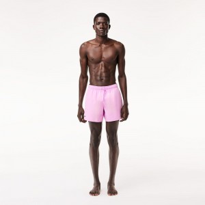 Men's Lacoste Lightweight Swim Shorts Pink Green | DFY507361