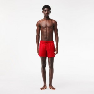 Men's Lacoste Lightweight Swim Shorts Red Green | VRE325187