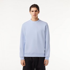 Men's Lacoste Logo Collar Double Face Sweatshirt Phoenix blue | LYE754198